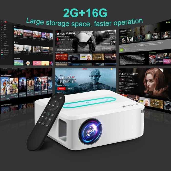 Xgody X1 Smart Proyektor Lcd -Android 9 - Fhd 1080P -Dolby Atmos -2Gb+16Gb -Auto Keystone - Network