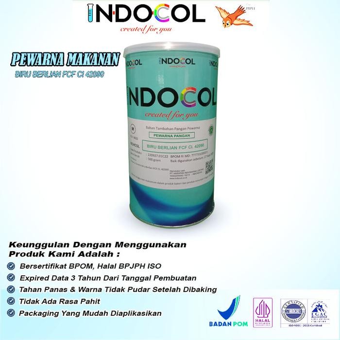 

Ready Pewarna Makanan Indocol Biru Berlian Fcf Ci.42090 (Brilliant Blue)(Hc)