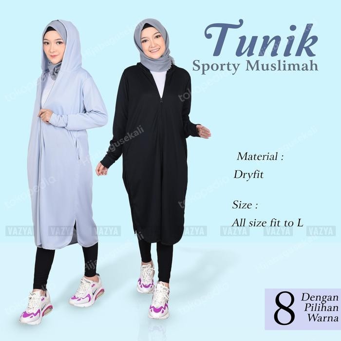 Baju Tunik Sporty Olahraga Wanita Muslimah Setelan Olahraga