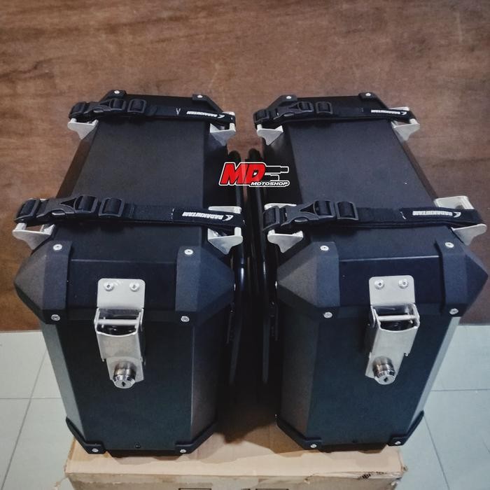 side - box samping motor badak hitam alumunium pannier 27liter kode 1431
