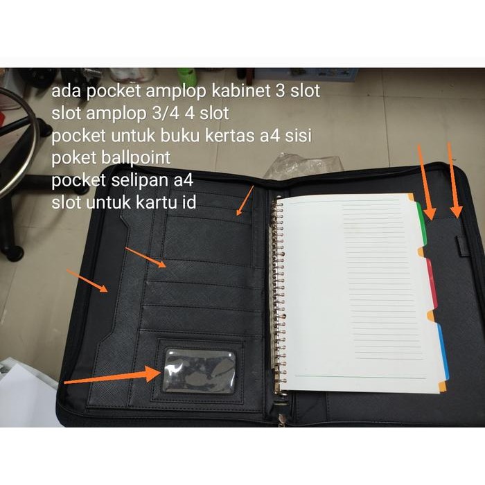 

TERLARIS tas seminar a4 ring 26 b5 sleting kulit sintetis READY STOCK