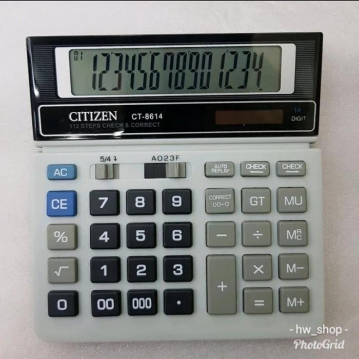 

(Gln) - Citizen Ct 8614 Check Correct Kalkulator Cek Ulang 14 Digit Lcd Besar