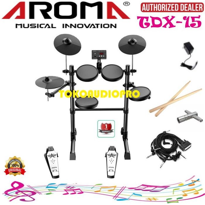 Aroma TDX15 Digital Electronic Drum Kit Drum Elektrik Paket Aroma tdx-15