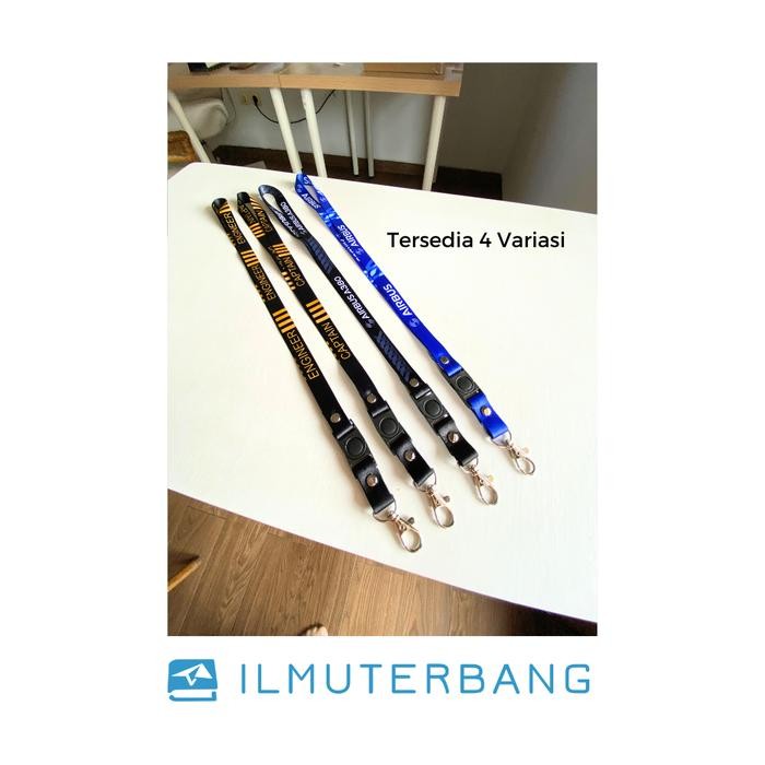 

Lanyard/ Tali ID AIRBUS A380 Premium 2 Sisi Warna Hitam - New Product