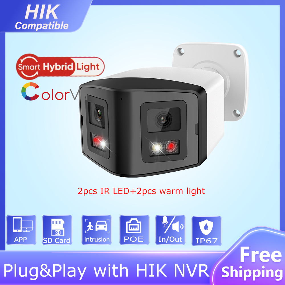 Hik Compatible 4MP Panoramic Colorvu IP Camera Built-in MIC Speaker