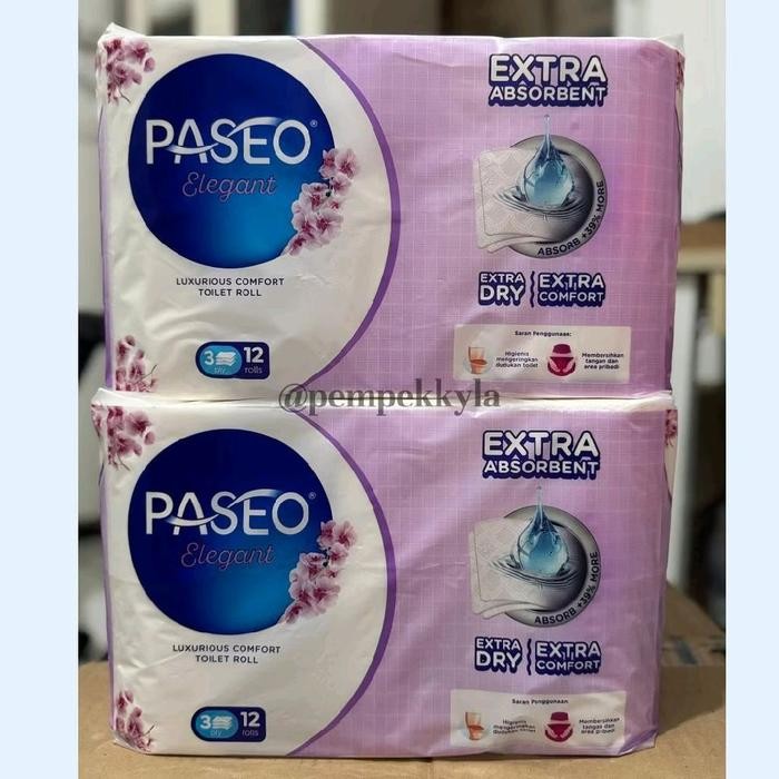 FAB0 Tissue Toilet Paseo 12 Rolls 3 Ply/ Tissue Bathroom Paseo/Tissue Toilet Paseo Embossed