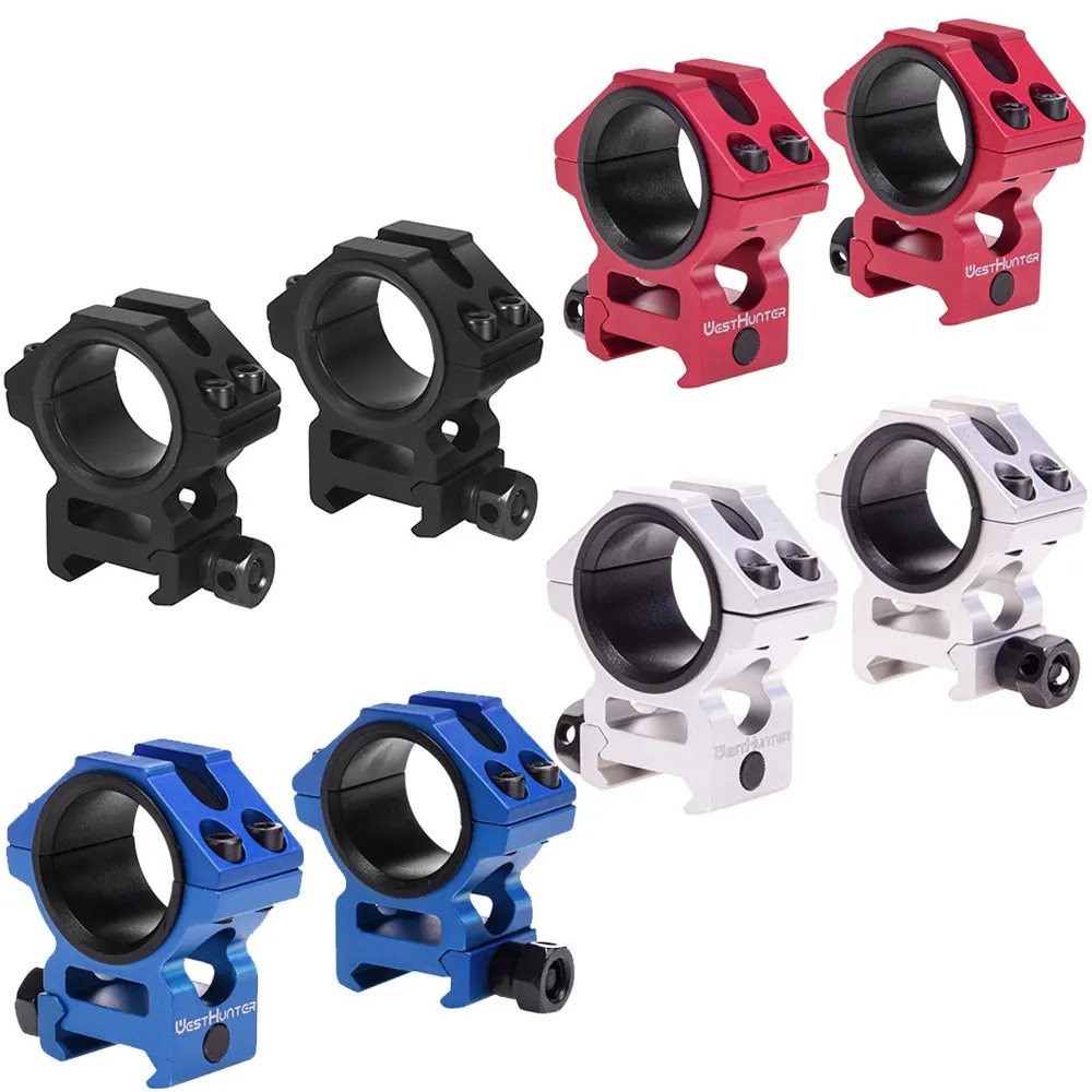 2 Pieces Low Profile Picatinny 20mm Rail Scope Mounts Dia 25.4mm 30mm Riflescope Rings for Hunting A