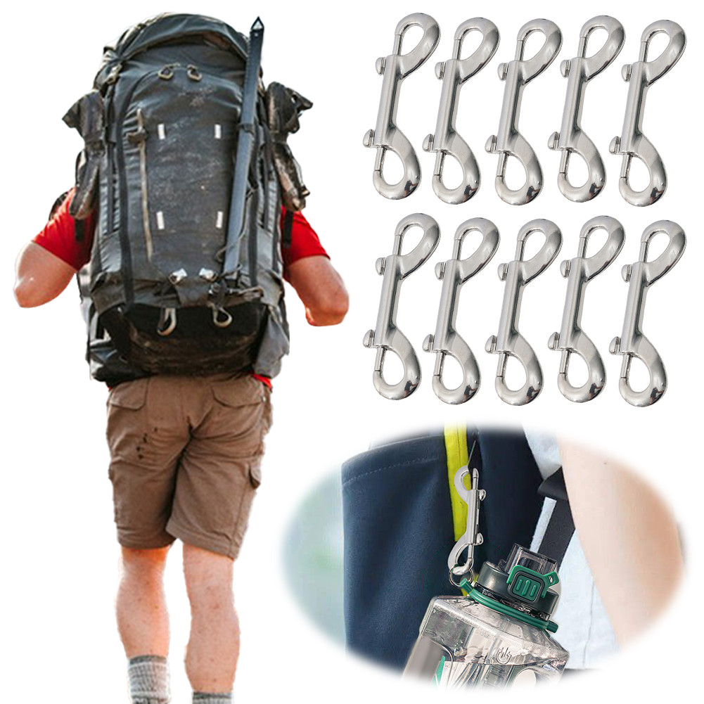 10pcs Scuba Diving Double End Bolt Snap Hook Clips 316 Stainless Steel Eye Bolt Snap Hook Quick Draw