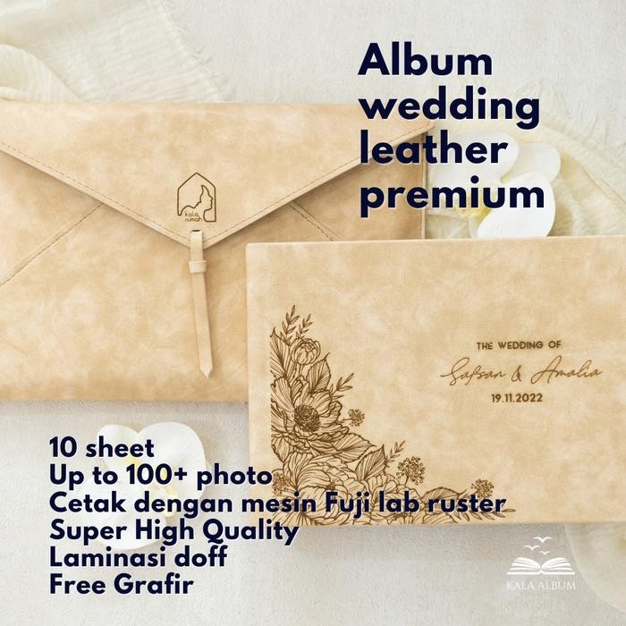 ALBUM WEDDING LEATHER POUCH GRAFIR WEDDING BOOK PREMIUM ALBUM FOTO