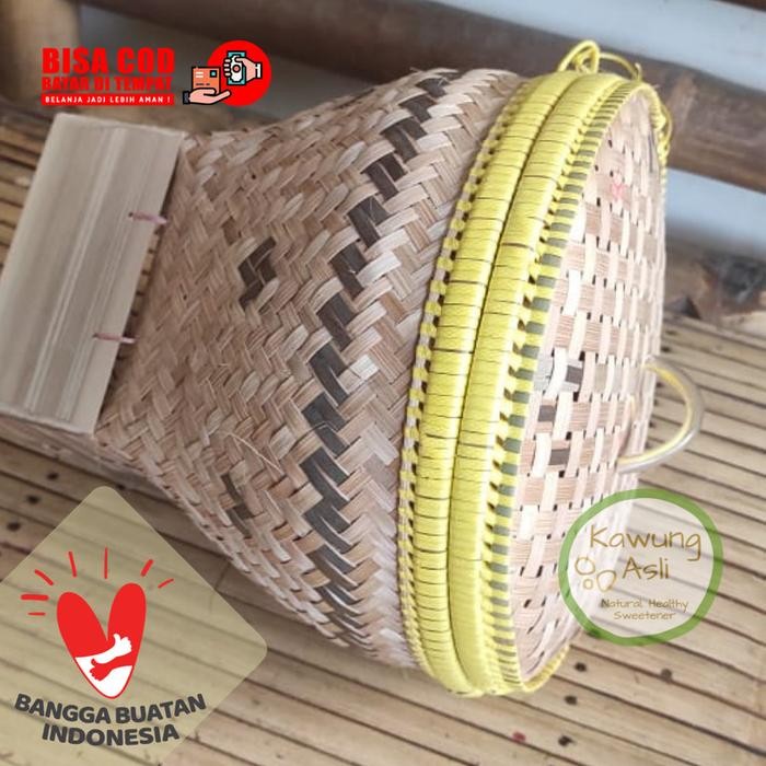 PREMIUM Bakul Wakul Sangkul Boboko Ceting Nasi Kecil dengan Tutup dari Anyaman Bambu Wadah