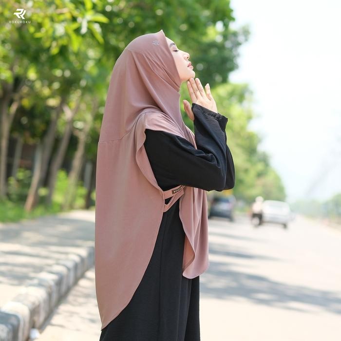 (Expert) ROKUROKU.ID Nea Bergo - Khimar Instan Sporty