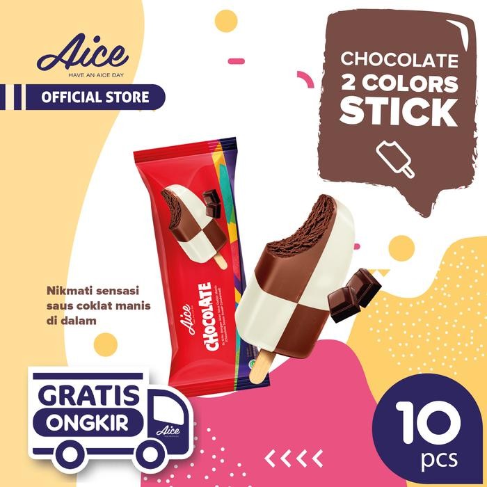 

OR6T Aice Ice Cream Chocolate 2 Colors Stick Es Krim 10 Pcs