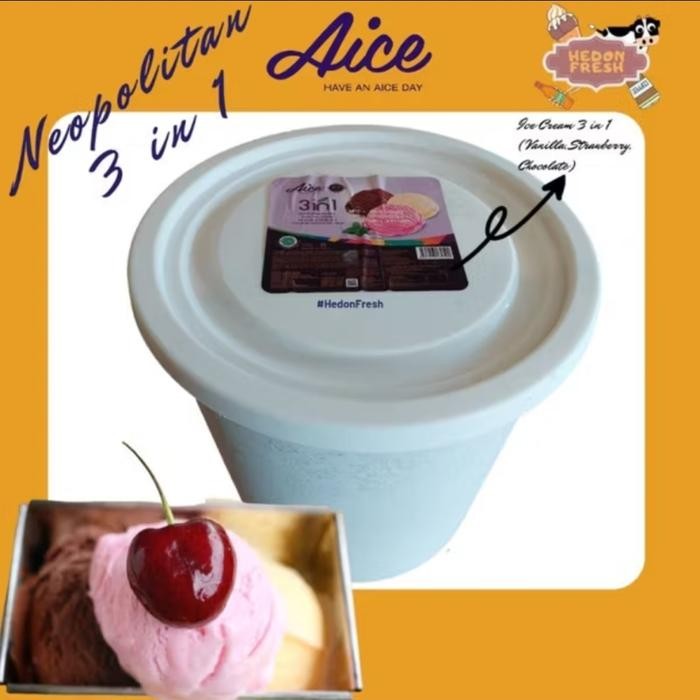 

OR6T Ice Cream Aice Neopolitan 3 In 1 (Vanilla, Strawberry Dan Chocolate)