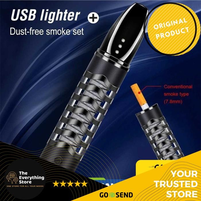 PREMIUM Pipa Filter Rokok 3in1 Asbak Lighter Holder Portable Green Cigarette