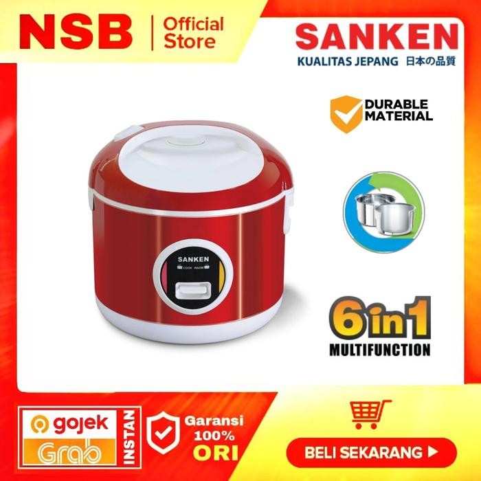 Rice Cooker Sanken Com 1,8 Liter 3In1 Stainless Sj-2500 Mejikom