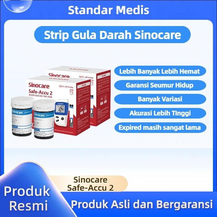 Sinocare Strip Gula Darah Safe Accu 2 Sinocare Strip Gula Darah Safe Accu 2 Stik Gula Darah Safe