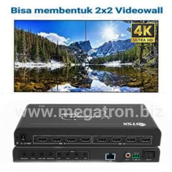 Termurah 4X4 Hdmi Matrix Switcher (Seamless) - Bisa Membentuk Video Wall 2X2 Termurah