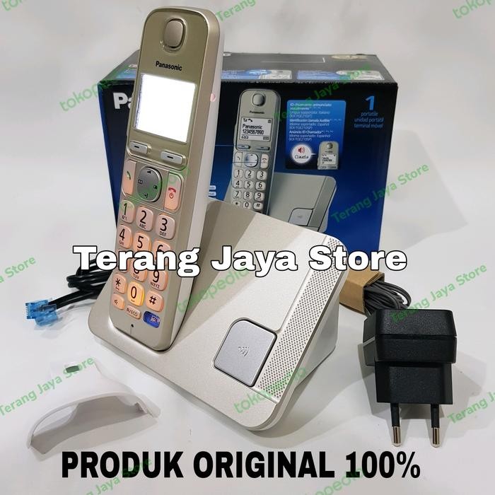 Terhemat Telepon Wireless Panasonic Kx-Tge210 (Gold) Wireless Phone Tge210 Termurah