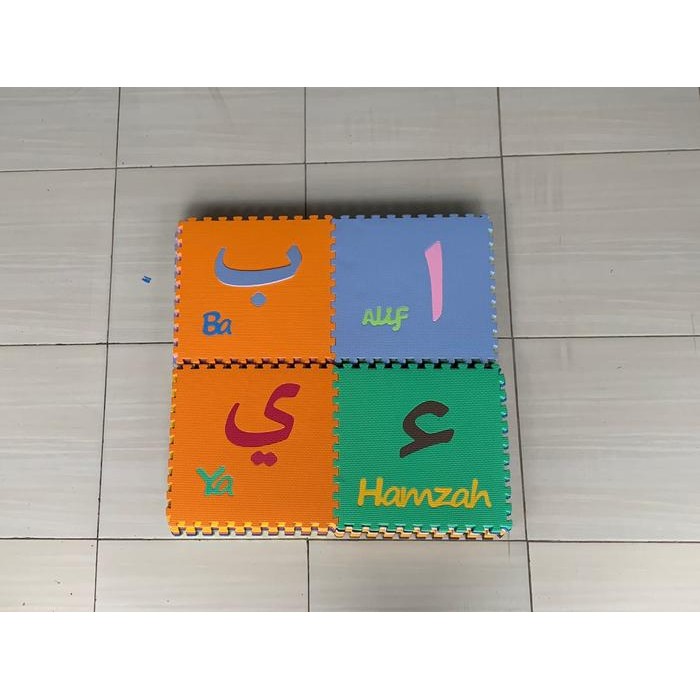 Matras Puzzle Huruf Hijaiyah Isi 30 Pcs /Karpet/Alas Lantai/Playmat