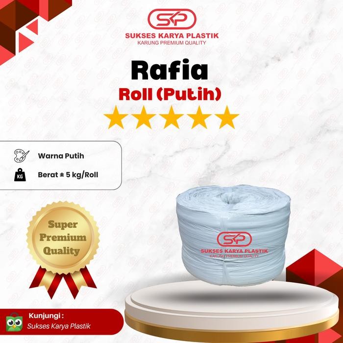Tali Rafia Putih 5 Kg Tali Plastik Rafia Putih 5Kg Tali Losan