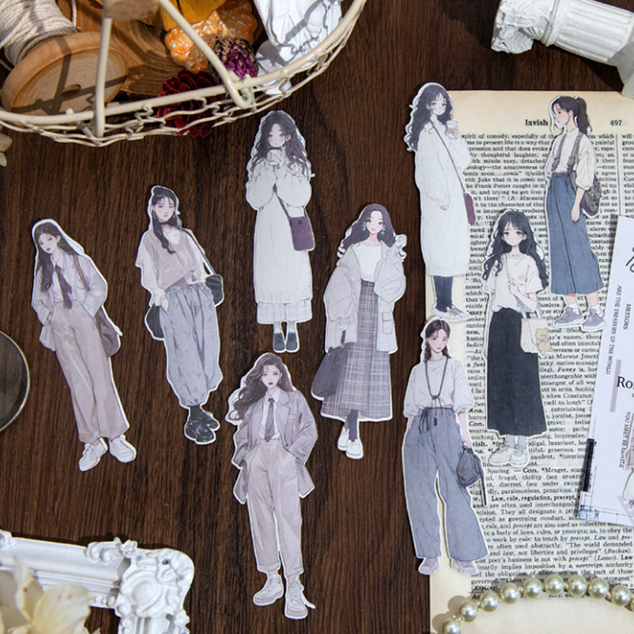 

1Style 60Pcs/bag Romantic Girl Character Theme Sticker Pack Creative Handbook DIY