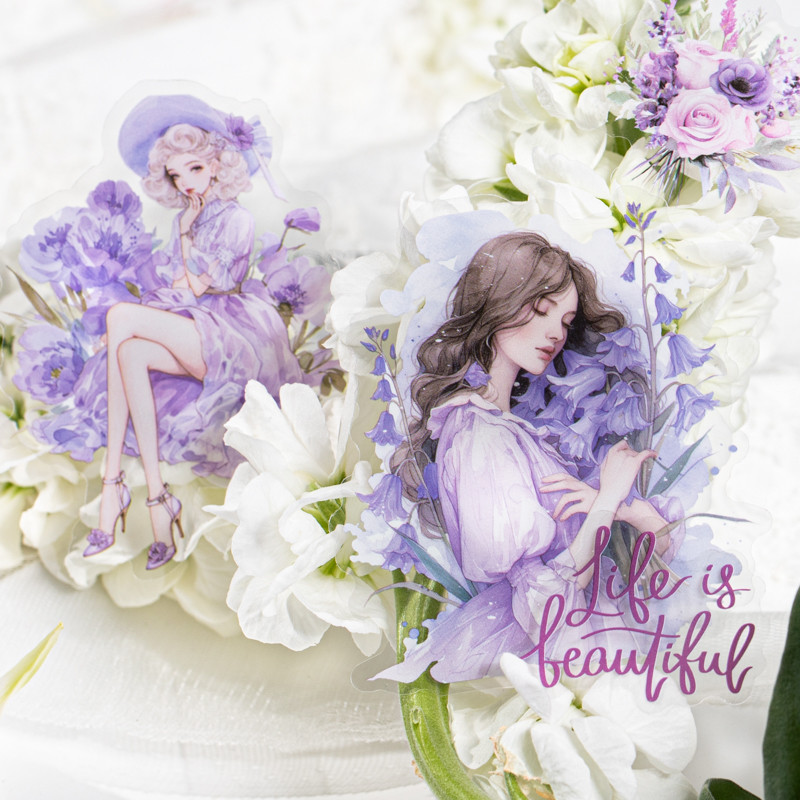 

2Style 45Pcs/bag Flower Whispering Series Girl Theme PET Stickers Creative Handbook