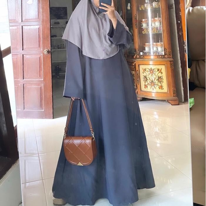 (Expert) Abaya Basic Polos / Abaya Raya Polos Muslim Wolfis Gamis Hitam