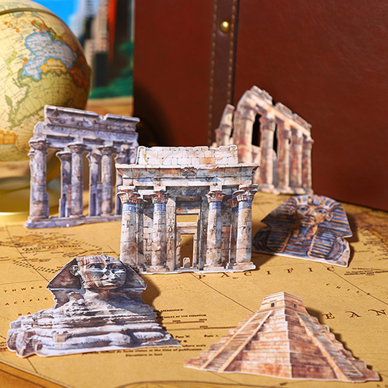 

30pcs Global Wanderings Series Travel Theme Hard Card Stickers Handbook Material Collage