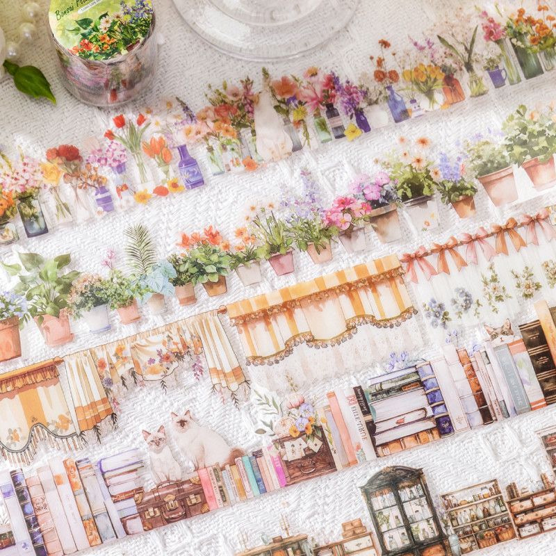 

3rolls/bag Long Life Series White Ink Shaped Tape Masking Tape Handmade DIY Glasses Journal