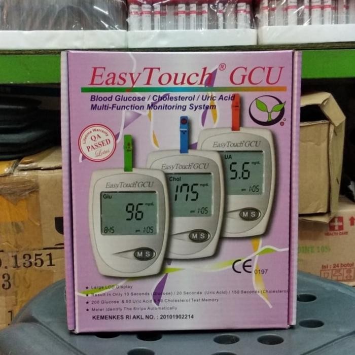 alat cek gula darah 3 in 1 easy touch alat easy touch GCU lengkap