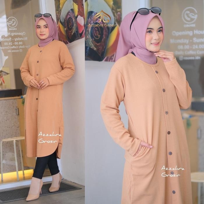 RES2 Sabela Tunik - Long Tunik Wanita Milano Kasual / R.3 - 189-5312 Atasan Muslim Kaos