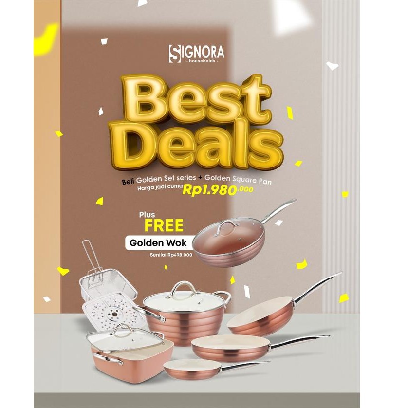 Mantab Golden Series Cookware Signora/Cookware Signora/Panci/Wajan/Kukusan Termurah