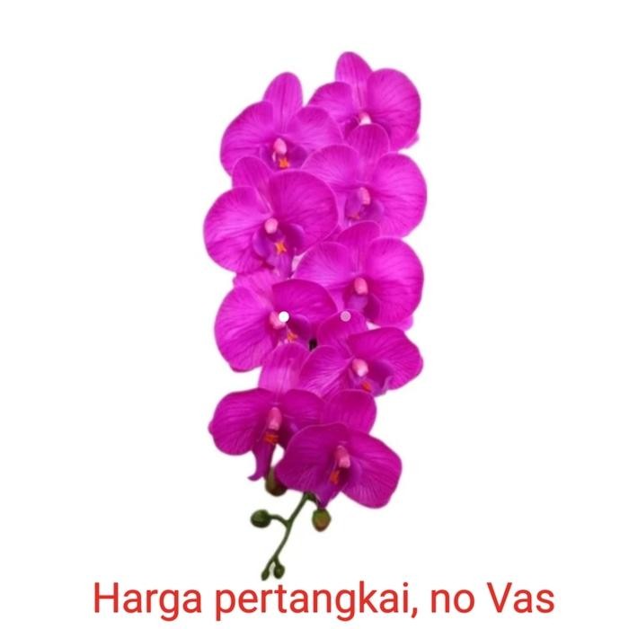 Bunga Anggrek Artificial Latex Import Preum-Fusia
