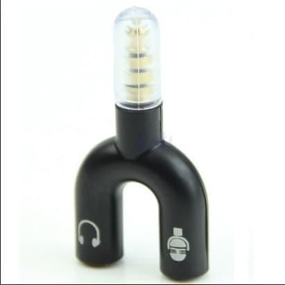 (Allthebest) Audio Splitter Jack 3.5mm untuk mic ke HP android dual female U Shape