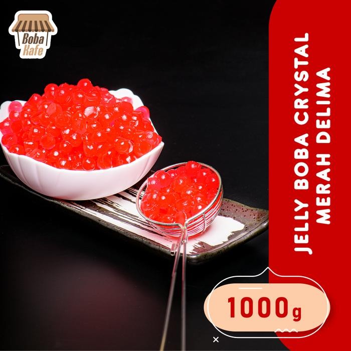 

4ZMI Boba Kristal Merah Delima @1Kg /1000Gr/ Jelly Boba Praktis Siap Saji