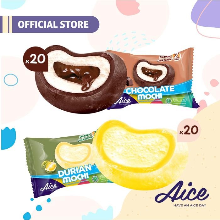 

4ZMI Paket Aice Mochi Duo E (Isi 20Pcs Cokelat Dan 20 Pcs Durian)