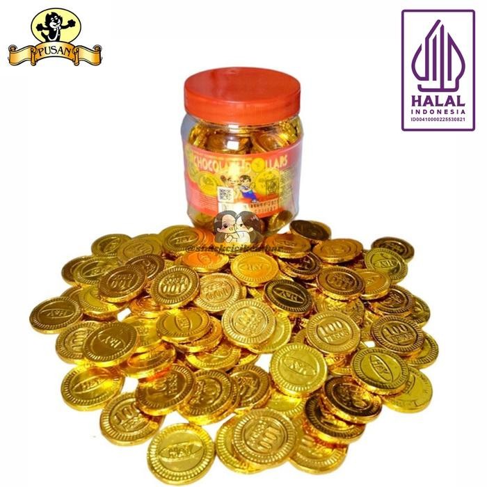 

4ZMI Pusan Cokelat Koin Dollar 300Gr Isi 100Pcs