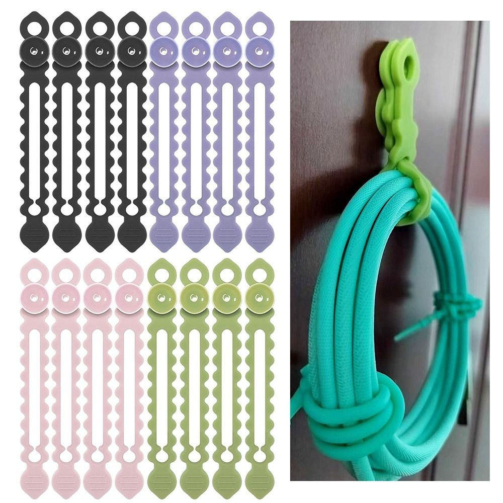 Reusable Fastening Cable Accessories Durable Silicone Cable Winder Wire Organizer