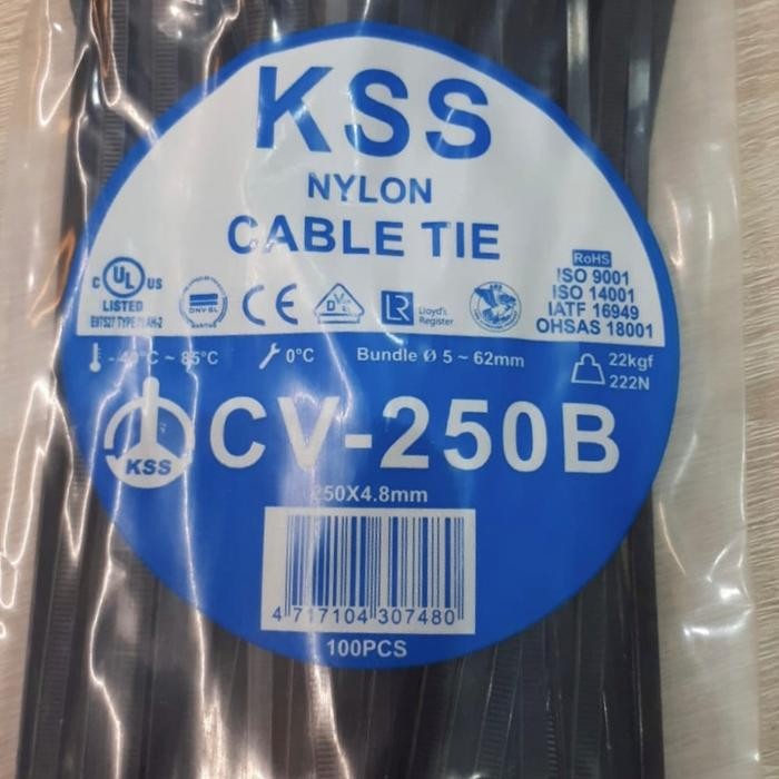 

TERMURAH Kabel Tis KSS CV-250B Hitam / Cable Tie 250x4.8mm READY STOCK