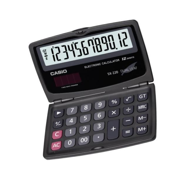 

CASIO CALCULATOR SX-220 - KALKULATOR LIPAT - 12 DIGIT