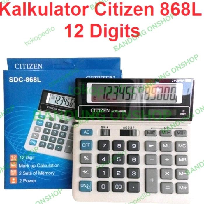 

CITIZEN SDC-868L SDC868L SDC-868 868 2 PWR CALCULATOR 12 DIGIT CITIZEN