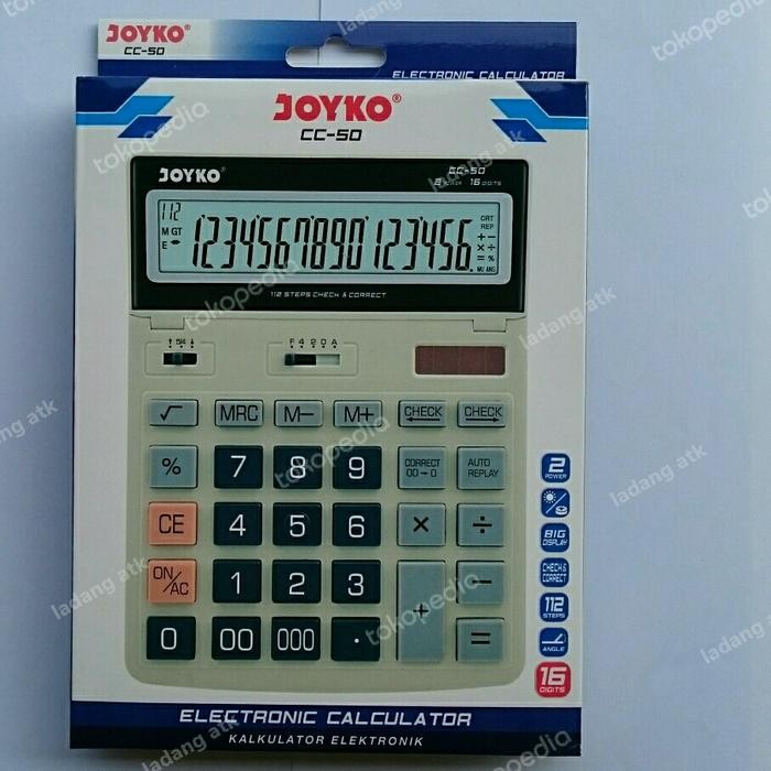 

CALCULATOR ELEKTRONIK/KALKULATOR 16 DIGITS/112 STEPS/JOYKO CC-50