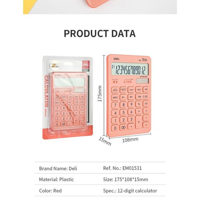 

KALKULATOR DELI PLASTIK 12 DIGIT - EM015
