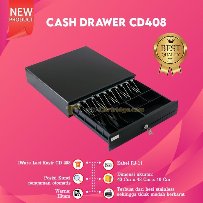 

CASH DRAWER XANTRI CD X405 BLACK / WHITE LACI KASIR IWARE CD408 LACI PENYIMPANAN UANG INTERFACE