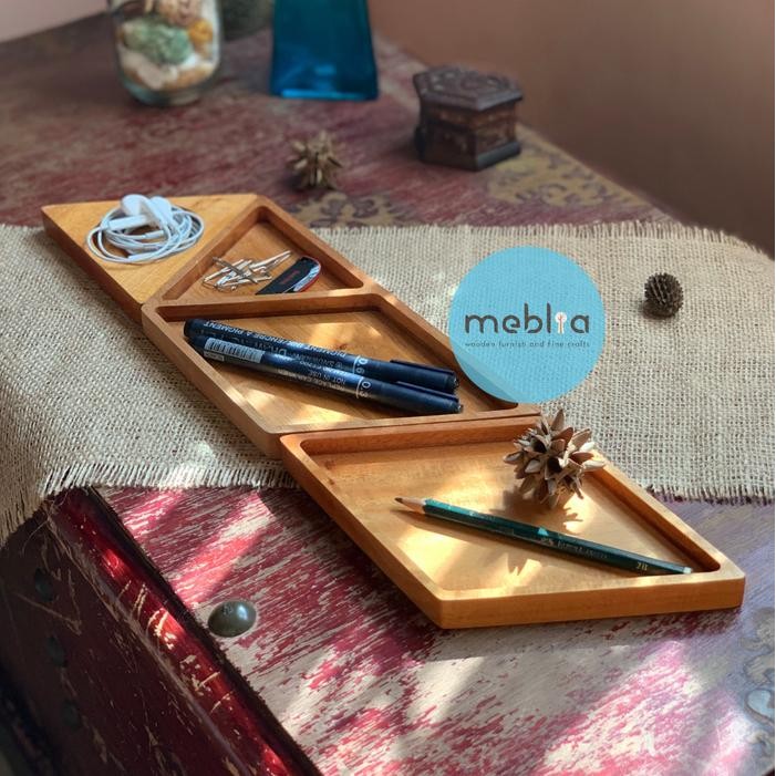 

Rilla Wooden Desk Organizer Tray Tempat Alat Tulis Kayu Tempat Pensil