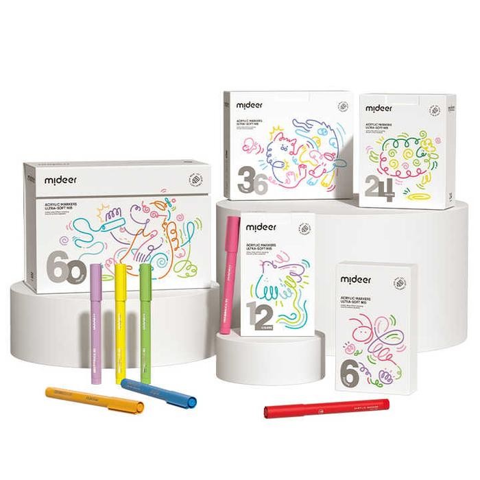

Mideer Acrylic Marker Ultra Soft Nib Paint Brush Isi 6 12 24 36 60 Pc