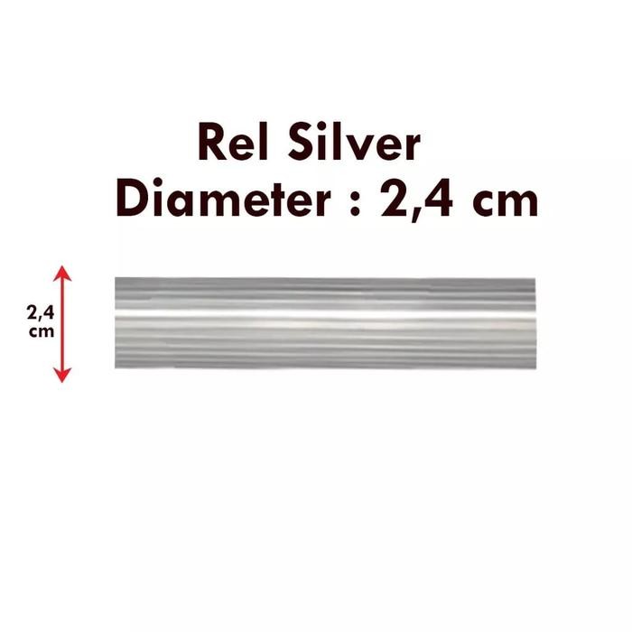 Batang Besi Pipa Tiang Rolet Rel Gorden Polos Garis Tutup Nimalis