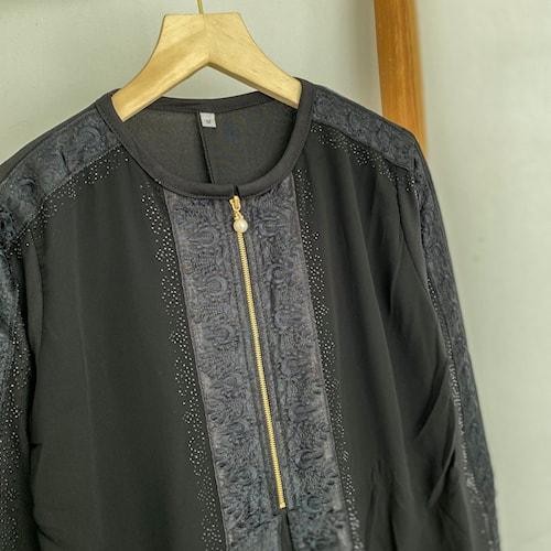Abaya Turkey Hitam Gamis Abaya Turki Bahan Jersey Mix Ceruty