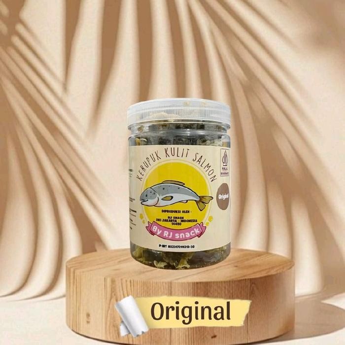 

3YC3 Kerupuk Kulit Ikan Salmon Varia Rasa Original 110Gr Kemasan Toples Crunchy Makanan