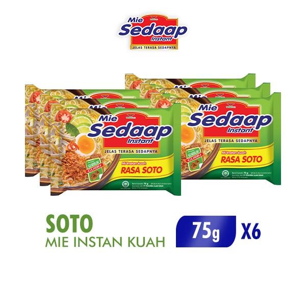 

H48Y Sedaap Mie Instan Soto Bag 75G X6